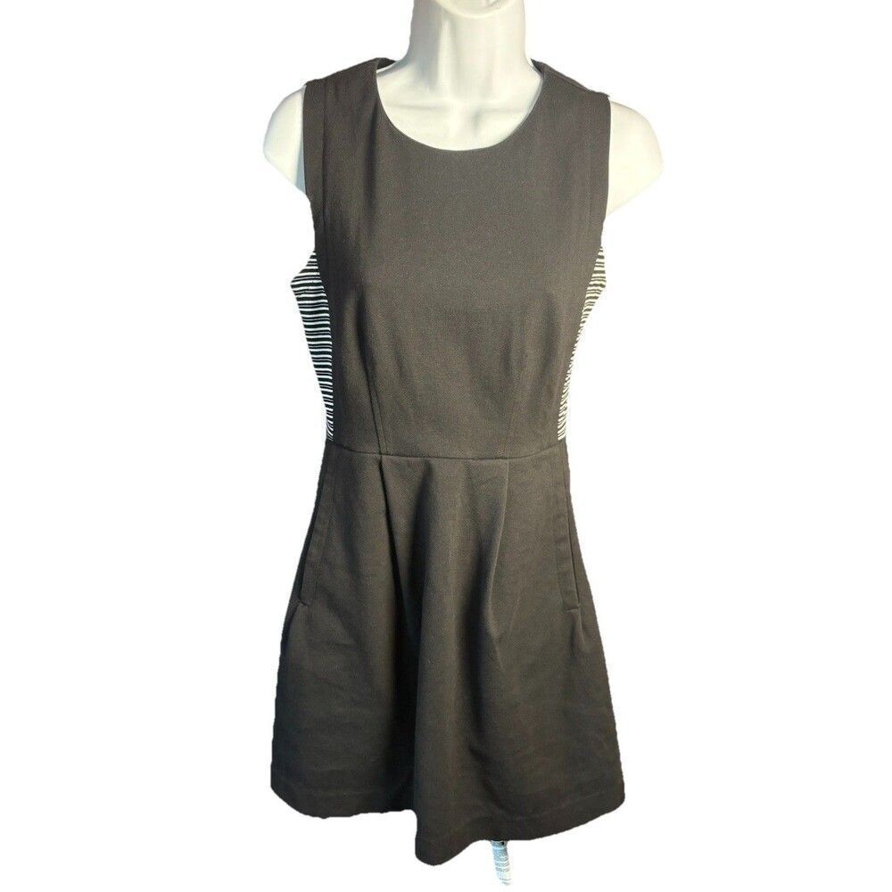 Madewell Abroad Dress Women’s Size 0 Black and White Striped Fit Flare Mini - Picture 2 of 11